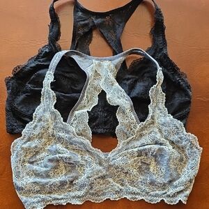 Felina Lace Bralette Duo - Black and Gray